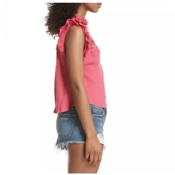 Women's Free People Simply Smiles Crochet Top, Size Large - looks Pink - Picture 2 of 12
